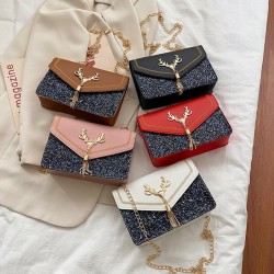  Fashion women's bag Single shoulder small square bag sequin underarm bag