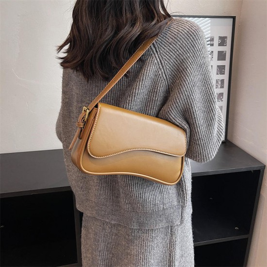 New clamshell magnetic buckle single shoulder crossbody bag work fashion simple armpit small square bag handbag for women